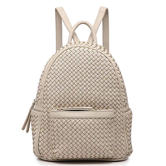 Backpack Purse Woven Trendy Stylish Casual Handbag - Picture 1 of 8